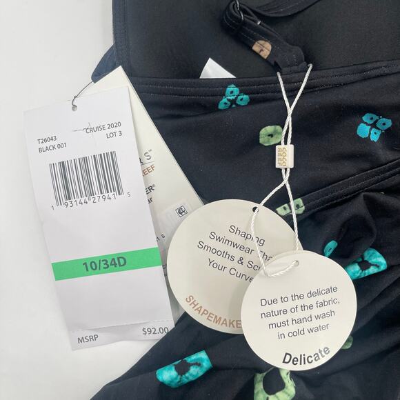 CONTOURS BY COCO REEF Tankini Top Size 10/34D NWT Black Underwire Shapemaker - Picture 6 of 16